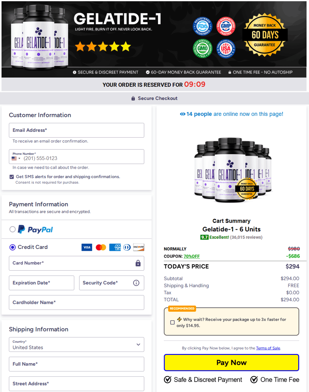 Gelatide-1 Checkout